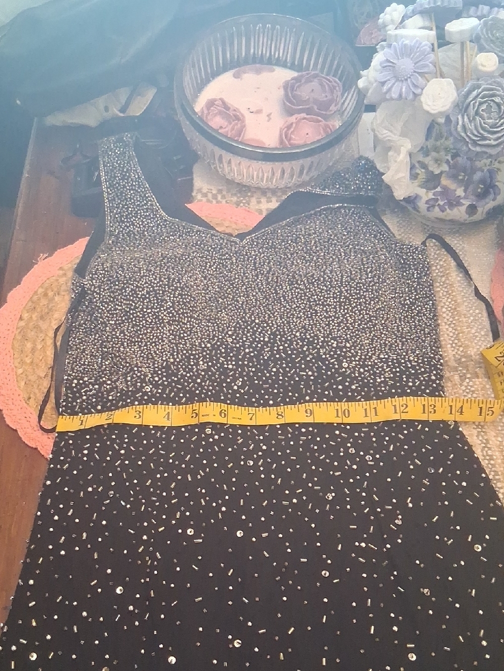 Vintage Tootsies Beaded Silk Dress Size Large - Picture 13 of 13